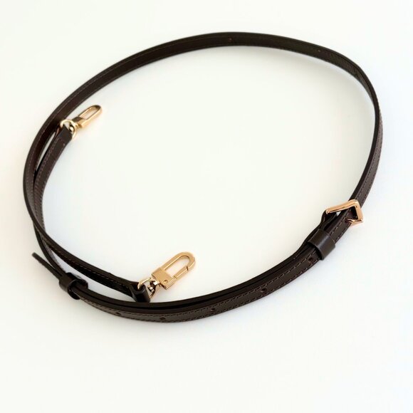 Chocolate Brown Crossbody Leather Strap with Gold Hardware (Generic) - Picture 7 of 8